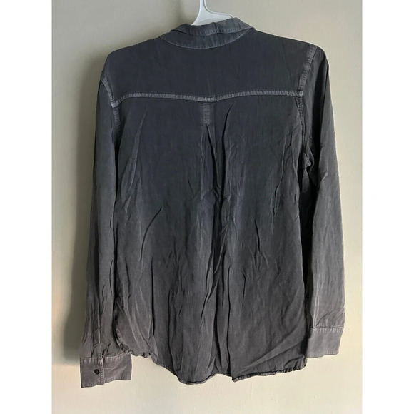 Rock & Republic Button Up Top Long Sleeve Tunic Shirt Gray Sz L - Picture 2 of 6